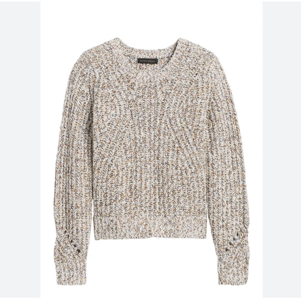 Banana Republic Chunky Pointelle Cropped Sweater in size M